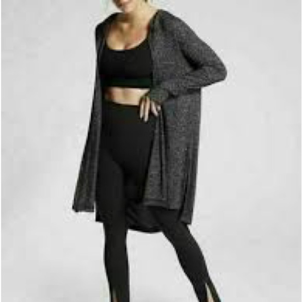 ATHLETA CARDIGAN   Charcoal Open-Front Cardigan